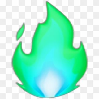 Fire Fuego Lightblue Celeste Green Verde Emoji Freetoedit - Emoji Iphone Fire Png, Transparent Png