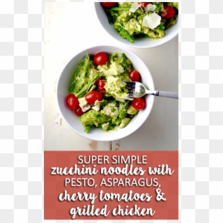 Super Simple Zucchini Noodles With Pesto Asparagus, - Greek Salad, HD Png Download
