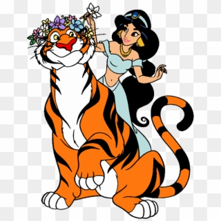 Raj Clipart Clipground Aladdin Movie Clip Art Aladdin - Princess Jasmine And Tiger, HD Png Download