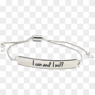 I Can And I Will Adjustable Necklace Silver - Bracelet, HD Png Download
