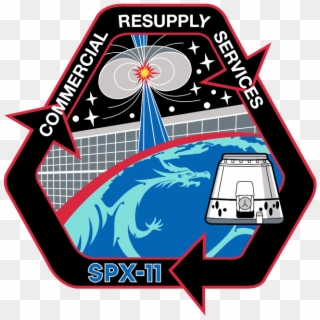 Nasa's Patch For The Upcoming Spacex Crs Spx-11 Mission - Spacex Crs 11, HD Png Download