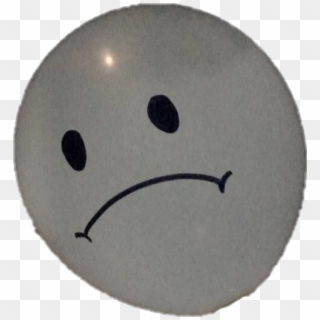 #balloon #sad #white #gray #grey #black #frown #frowny - Smiley, HD Png Download