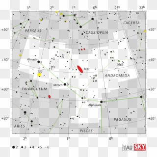 Andromeda Constellation Star Chart, HD Png Download