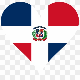 Heart,love,dominican Shaped,flag, - Republica Dominicana Flag, HD Png Download
