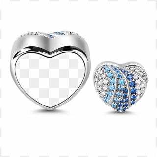 Gnoce Blue Heart Dazzling 925 Sterling Silver Photo - Heart, HD Png Download