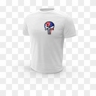 The Punisher American Cuba Flag T-shirt Military Skull - Captain America, HD Png Download