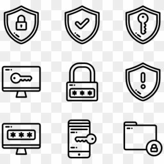 Data Protection - Hand Drawn Social Media Icons Png, Transparent Png
