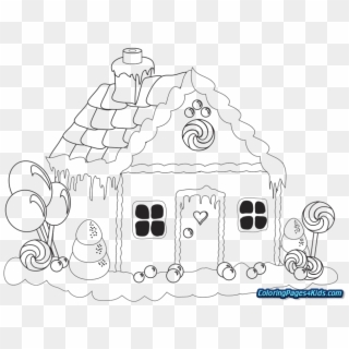 Christmas Coloring Pages Gingerbread House - Christmas Coloring Pages Of Gingerbread Houses, HD Png Download