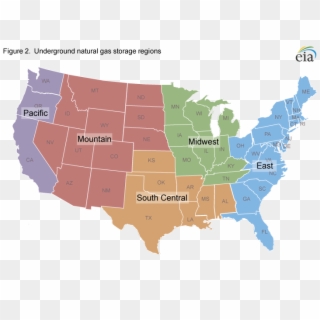 Underground Natural Gas Storage Regions - United States Shape, HD Png Download