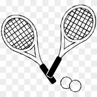 Tennis Drawing Images Com - Clip Art Black And White Tennis, HD Png Download