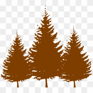 Trees Conifers Brown Silhouette Png Image - Red Christmas Tree Clipart Png, Transparent Png