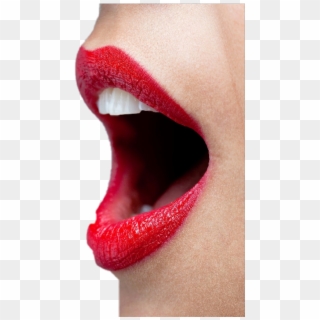 #mouth #lipstick #open #decorate #woman - Womans Mouth Wide Open With Red Lipstick., HD Png Download
