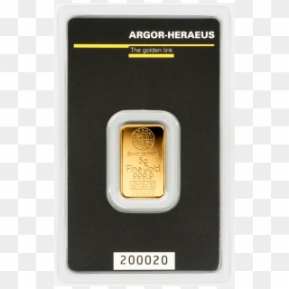 Argor-heraeus 5gr Gold Bar - 5g Gold Argor Heraeus, HD Png Download