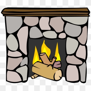 Fireplace Clipart Cozy Fireplace - Club Penguin Furniture, HD Png Download