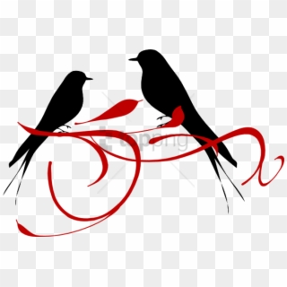 Free Png Red Love Birds Png Image With Transparent - Love Birds Black And White, Png Download