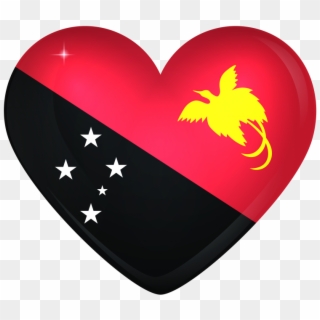 Papua New Guinea Large Heart Flag - Papua New Guinea Flag Transparent, HD Png Download