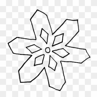 Simple Snowflake Coloring Pages - Simple Drawing Of Snowflakes, HD Png Download