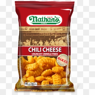 Chili Cheese Crunchy Crinkle Fries - Nathan's Chili Cheese Crunchy Crinkle Fries, HD Png Download