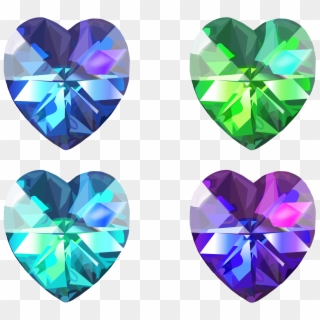 Crystal Drawing Realistic - Heart Crystal Vector, HD Png Download
