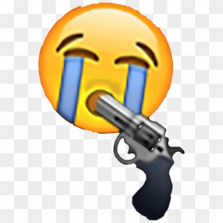 #emoji #funnyemoji #emoticon #memes #shitpost #vaporeave - Emoji Con Pistola En La Cabeza, HD Png Download
