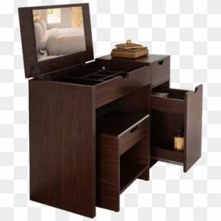 Dressing Table With Mirror And Sleek Laminated Finish - Dresser, HD Png Download