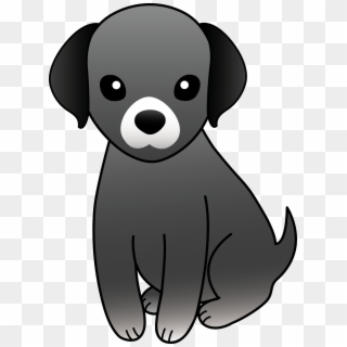 Puppy Clip Cute - Clip Art Black Dog, HD Png Download