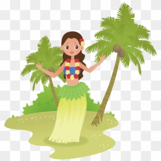 Hawaii Cartoon Hula Ukulele - Personas De Hawaii Animadas, HD Png Download