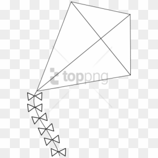 Free Png Kite Black And White Kiteat Vector- Outline - Outline Of A Kite, Transparent Png