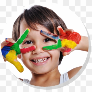 Resource And Referral Program - Boy With Color Hand, HD Png Download