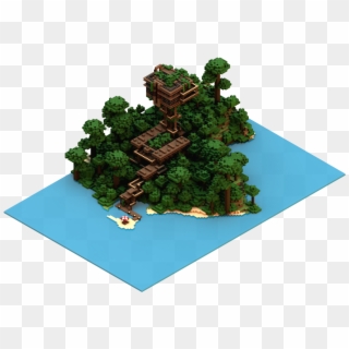 Isometric Floating Island - Minecraft Pixel Art House, HD Png Download