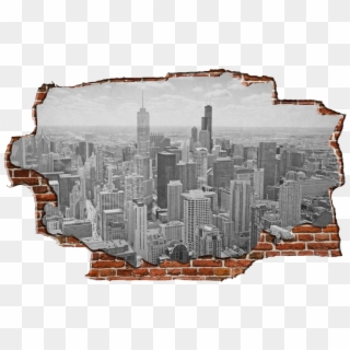 Zapwalls Decals Chicago Skyline Brick - Chicago, HD Png Download