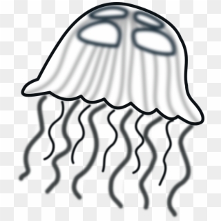 Black And White Jellyfish Png - Jelly Fish Clip Art, Transparent Png
