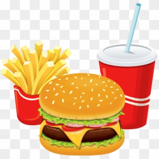 Hamburger Fries And Cola Png Clipart - Hamburger And Fries Clipart, Transparent Png