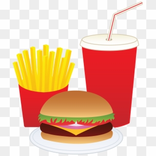 Hamburger Fries And A Drink Free Clip Art - Burger Fries X Drink, HD Png Download
