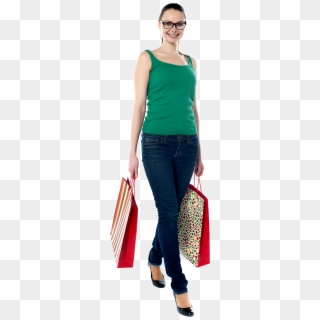 Women Shopping - Women With Shopping Bag, HD Png Download