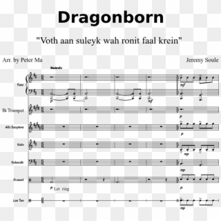 Dragonborn Sheet Music For Piano Trumpet Alto Saxophone Temi Per Samsung Corby Hd Png Download 757x697 324507 Pngfind