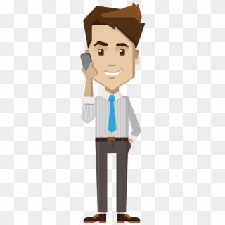 People Clipart Phone - Thinking Man Cartoon Png, Transparent Png