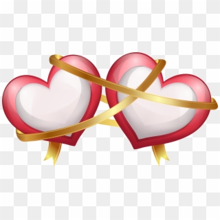 Two Hearts With Ribbon Transparent Png Clip Art Imageu200b - Love 4k Ultra Hd, Png Download