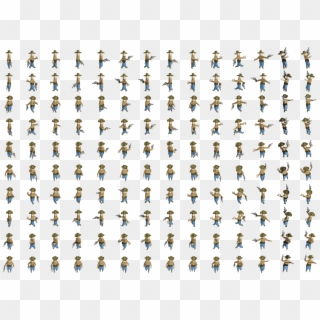 Cowboy - Isometric Sprite Sheet, HD Png Download