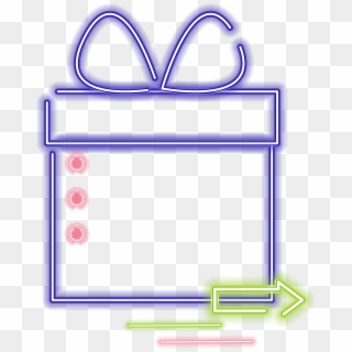 Gift Box Border Neon Element Png And Vector Image, Transparent Png