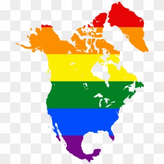 Lgbt Flag Map Of North America - Russo American Treaty Map, HD Png Download
