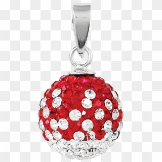 Red And White Crystal Ball Pendant - Locket, HD Png Download