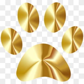 Dog Paw 01504 Foot Gold - Transparent Png Gold Dog Paw Print, Png Download