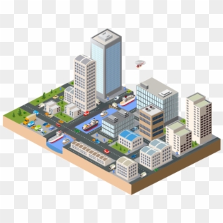 Affordable Analytics - Low Poly City Small, HD Png Download