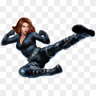 Marvel Black Widow Png - Avengers Black Widow Kick, Transparent Png