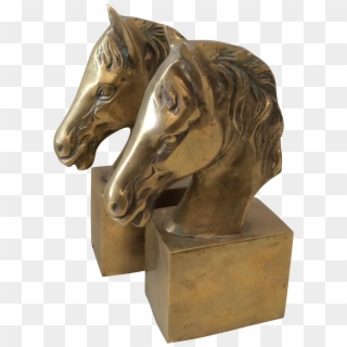 Brass Horse Head Bookends - Bronze Sculpture, HD Png Download