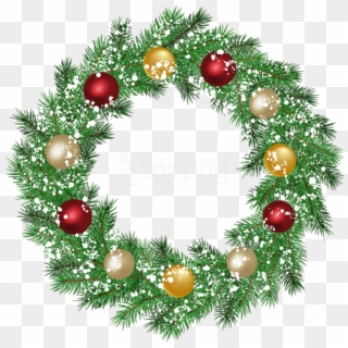 Free Png Christmas Wreath Png Png Images Transparent - Clip Art Transparent Background Holiday Wreath, Png Download