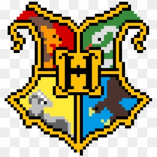 Hogwarts Crest - Pixel Art Hogwarts Crest, HD Png Download