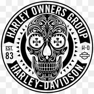 Harley Davidson Owners Group Skull Logo Vector Patch - Skull Harley Davidson Svg, HD Png Download