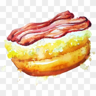 Graphic Doughnut Drawing Watercolor - Watercolor Painting, HD Png Download